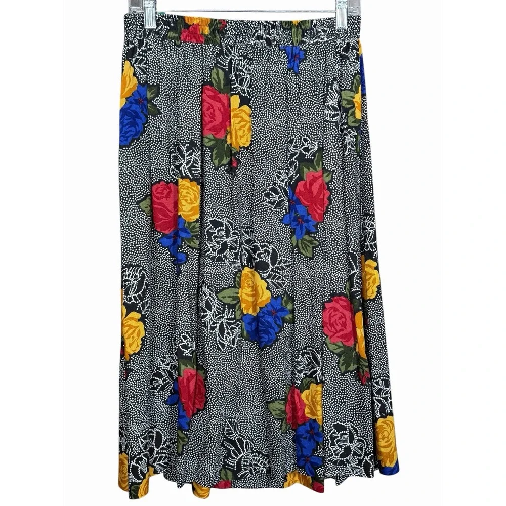 Vintage 90's Maxi Skirt 12 Floral Cottagecore Boho‎ Button Front Nolan USA